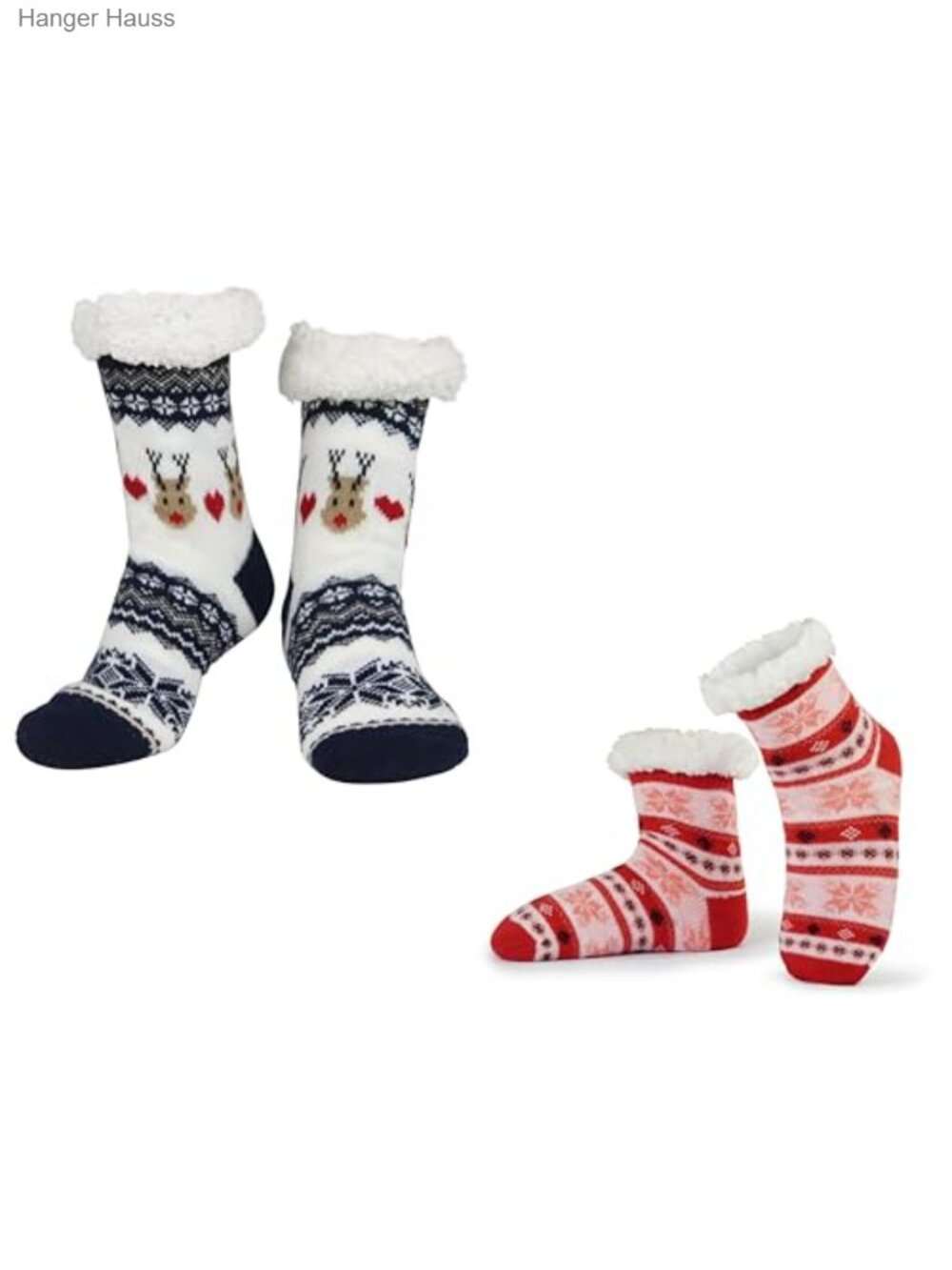 Fuzzy Non Slip Slipper Socks Set for Women & Kids Cozy Winter